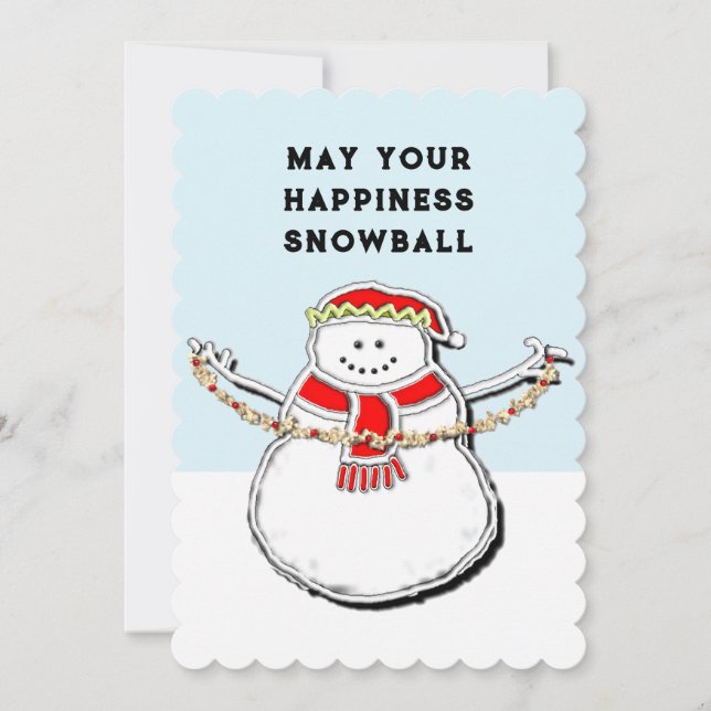 Festividades Cartão de Férias de Natal Snowman (Frente)