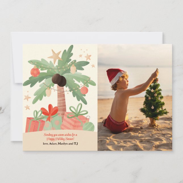 Festividades Cartão de Férias de Natal Tropical (Frente)