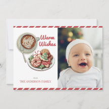 Cartão de Férias de Natal Vermelho e de Cacau