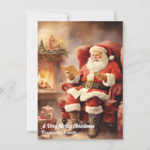 Festividades Cartão de Férias de Natal Vintage Retro Santa Clau