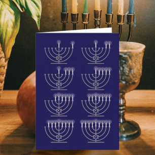 Festividades Cartão de Férias de Oito Noites de Hanukkah