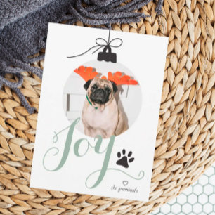 Festividades Cartão de Férias de Ornamento de Fotos Pet Joy Boh