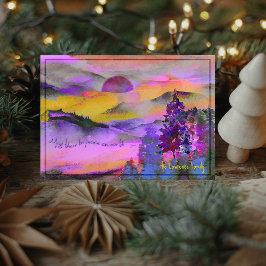 Festividades Cartão de Férias de paisagem em aquarela colorida