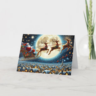 Festividades Cartão de Férias de Papai Noel e Rena