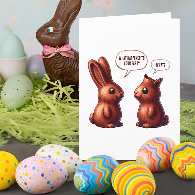 Festividades Cartão de Férias de Páscoa de Coelhinhos de Chocol (Criador carregado)