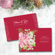 Cartão de Férias de Poinsettia de Natal