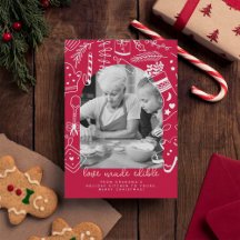 Cartão de Férias de Receita Vermelha Natal