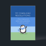 Festividades Cartão de Férias de Resolução Chanukah Hanukkah En<br><div class="desc">Esse Hanukkah / Chanukah deixou nosso lindo pinguim caprichoso trazer um sorriso para alguém que você ama. Com um bobo - uma lista zany de resoluções ( que pode até ser editada - se você escolher.) Adicione sua saudação pessoal ao contrário. Afinal, o melhor presente é o dom do riso!...</div>