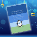 Festividades Cartão de Férias de Resolução Chanukah Hanukkah En<br><div class="desc">Esse Hanukkah / Chanukah deixou nosso lindo pinguim caprichoso trazer um sorriso para alguém que você ama. Com um bobo - uma lista zany de resoluções ( que pode até ser editada - se você escolher.) Adicione sua saudação pessoal ao contrário. Afinal, o melhor presente é o dom do riso!...</div>