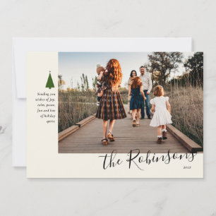 Festividades Cartão de Férias de Solteiro de Árvore Verde de