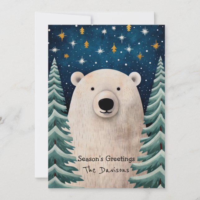 Festividades Cartão de Férias de Urso Polar Caprichoso (Frente)