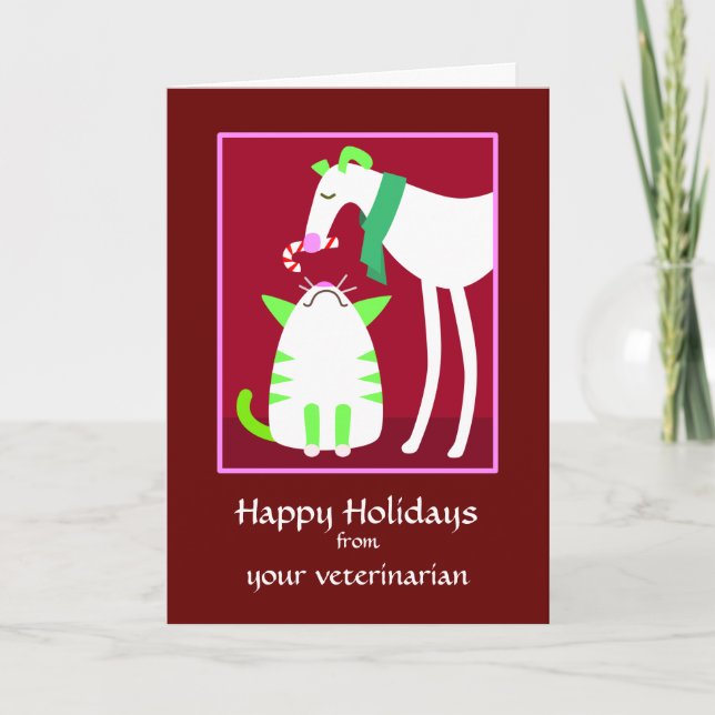 Festividades Cartão de Férias de Veterinário (Frente)