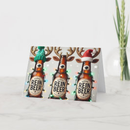 Festividades Cartão de Férias Divertido da Cerveja Rein