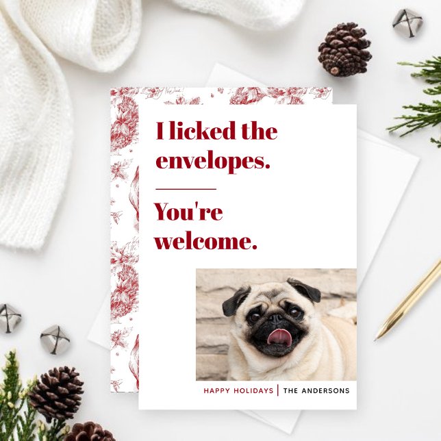 Festividades Cartão de Férias Divertido de Animais de Estimação (Funny Pet Holiday Card)