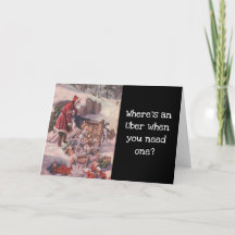 Cartão de Férias Divertido do Papai Noel Vintage