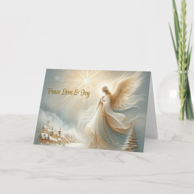 Festividades Cartão de Férias do Anjo Celestial Doblado (Frente)