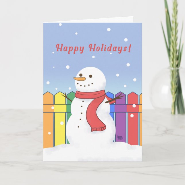 Festividades Cartão de Férias do Boneco de Neve LGBTQ (Frente)