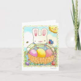 Festividades Cartão de férias do Boy Bunny da páscoa