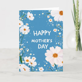 Festividades Cartão de Férias do Dia das Mães Margarida Branca