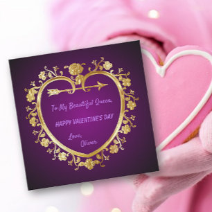 Festividades Cartão de Férias do Dia dos Namorados Coração Dour