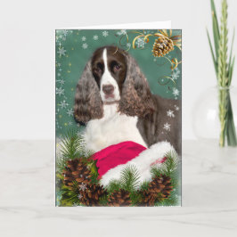 Festividades Cartão de Férias do English Springer Spaniel Fígad