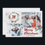 Festividades Cartão de Férias do Latido Collage de Natal Holly<br><div class="desc">Natal Holly 2 FOTOS - Cartão de Férias de Colagem</div>