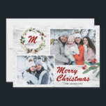 Festividades Cartão de Férias do Latido Collage de Natal Holly<br><div class="desc">Natal Holly 2 FOTOS - Cartão de Férias de Colagem</div>