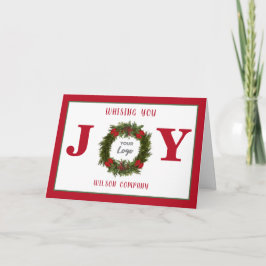 Festividades Cartão de Férias do logotipo corporativo Red Joy