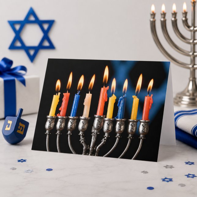 Festividades Cartão de Férias do Menorá de Hanukkah (Criador carregado)
