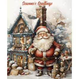 Festividades Cartão de Férias do Papai Noel Antigo