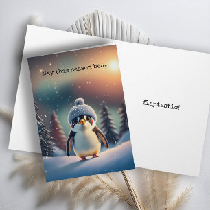 Festividades Cartão de Férias do Pinguim Bonitinho