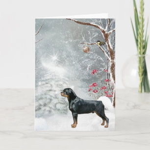 Festividades Cartão de Férias do Rottweiler Winter Wonderland