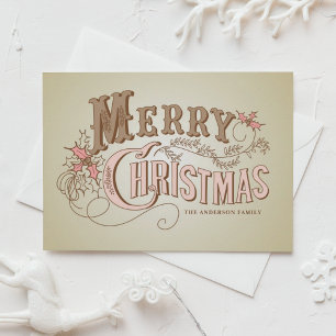 FESTIVIDADES CARTÃO DE FÉRIAS DO SCRIPT RUSTIC TYPOGRAPHY DO