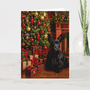 Festividades Cartão de Férias do Terrier Escocês
