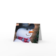 Cartão de Férias Dobrado de Boneco de Neve Ocident