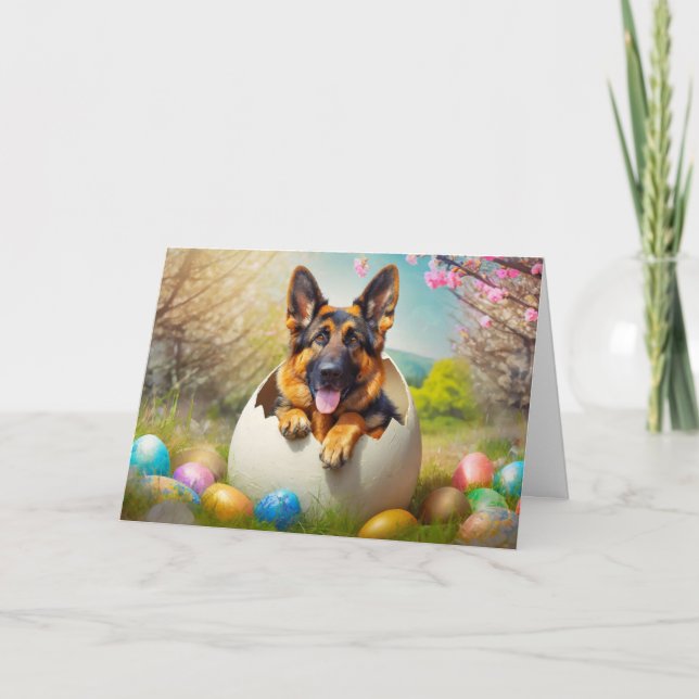 Festividades Cartão de Férias Dobrado de Cão Pastor Alemão (Frente)
