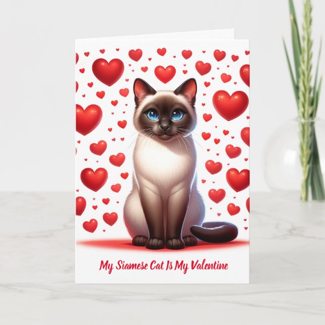 Festividades Cartão de Férias Dobrado dos Sweethearts Siameses (Frente)