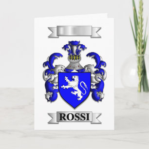 Festividades Cartão de Férias Dobrado Rossi Sobrenome e Escudo