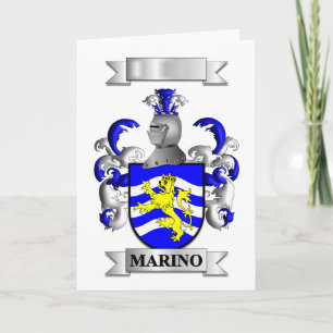 Festividades Cartão de Férias Dobrado Sobrenome Marino e Escudo