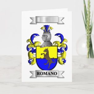 Festividades Cartão de Férias Dobrado Sobrenome Romano e Escudo
