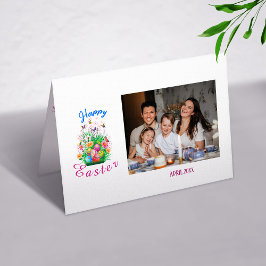 Festividades Cartão de Férias Dobrável de Foto de Família Feliz