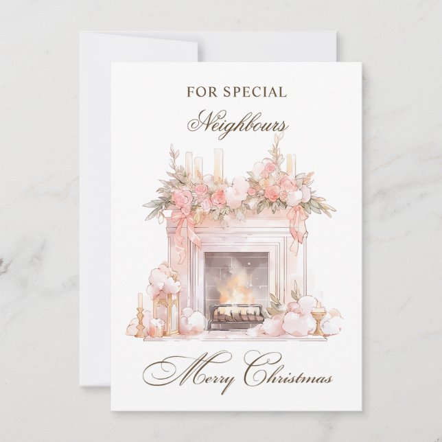 Festividades Cartão de Férias dos Vizinhos da Lareira de Natal (Frente)