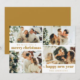 Festividades Cartão de Férias Dourado de Natal do Elegante Mode