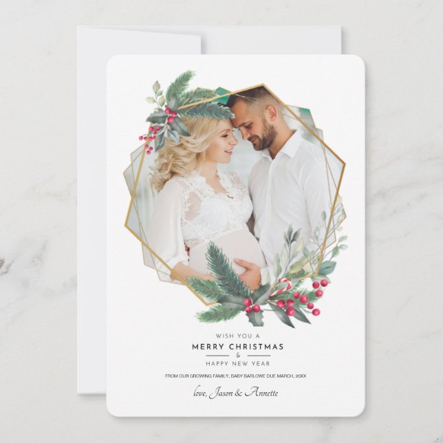 Festividades Cartão de Férias Elegância de Natal (Frente)