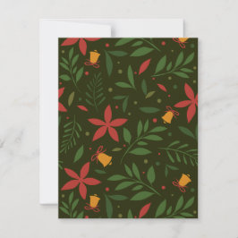 Festividades Cartão de Férias Elegância Poinsettia e Sino