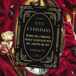 Festividades Cartão de férias elegante e sofisticado em art déc