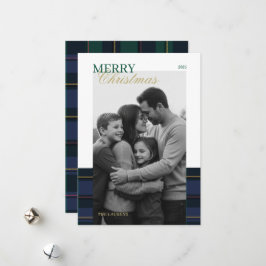 Festividades Cartão de Férias Elegante Vintage Tartan Plaid