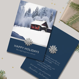Festividades Cartão de Férias Empresariais de Foto do Inverno E