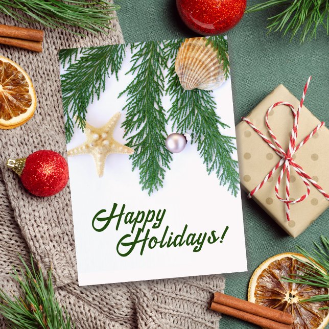 Festividades Cartão de Férias Evergreen/Sea Personalizado (Criador carregado)