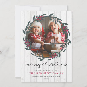 Festividades Cartão de Férias Farmhouse de Natal